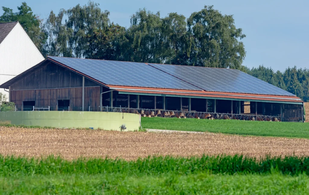 Hangar agricole Arkolia Energies : une innovation à la portée de tous panneaux solaires sur une exploitation agricole