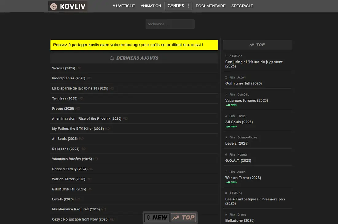 Kovliv la nouvelle adresse de Faljam