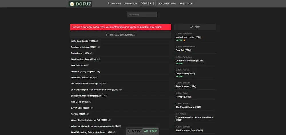 dofuz capture d'écran du site