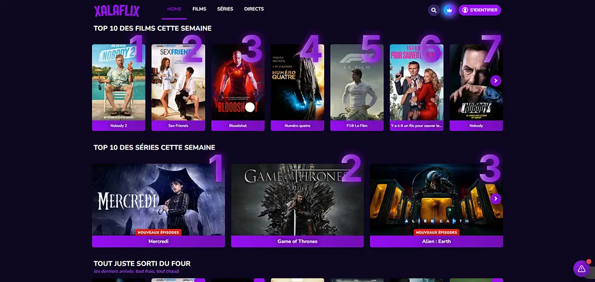 Films et séries à la une sur Xalaflix