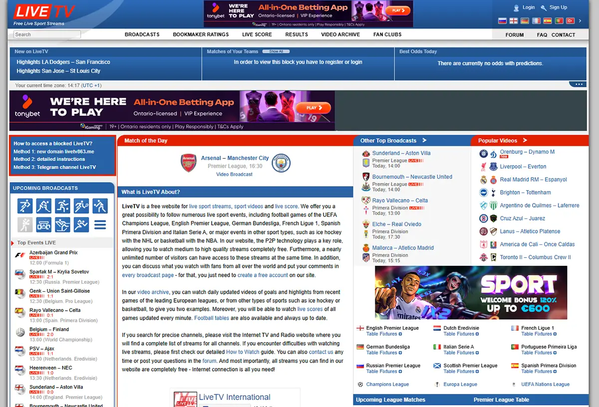 Live TV SX capture d'écran