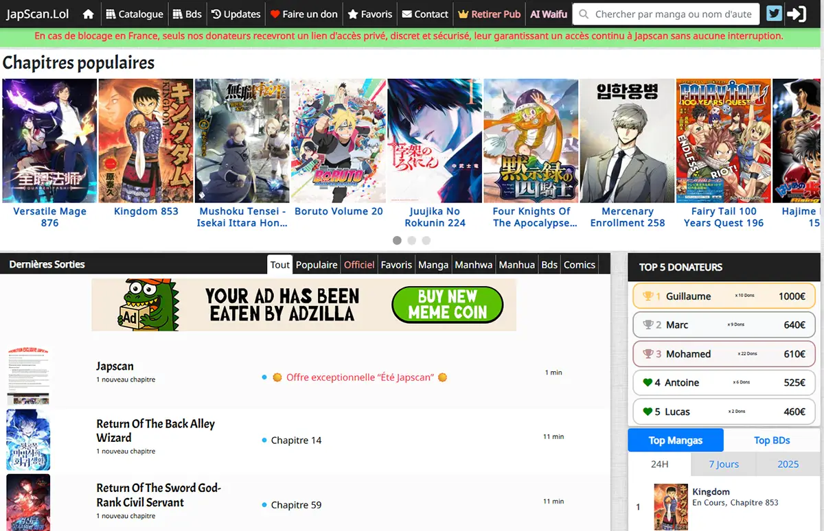 Japscan capture d'écran