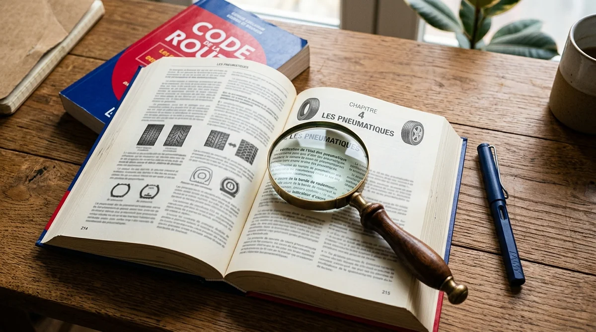 Article R314-1 du Code de la route sur les pneumatiques Code de la route ouvert sur le chapitre pneumatiques avec loupe sur la réglementation des pneus dégonflés