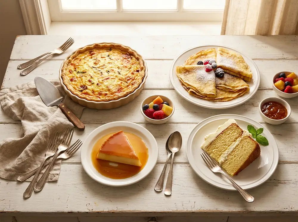 Quiche, crêpes, flan et cake réalisés avec des œufs décongelés