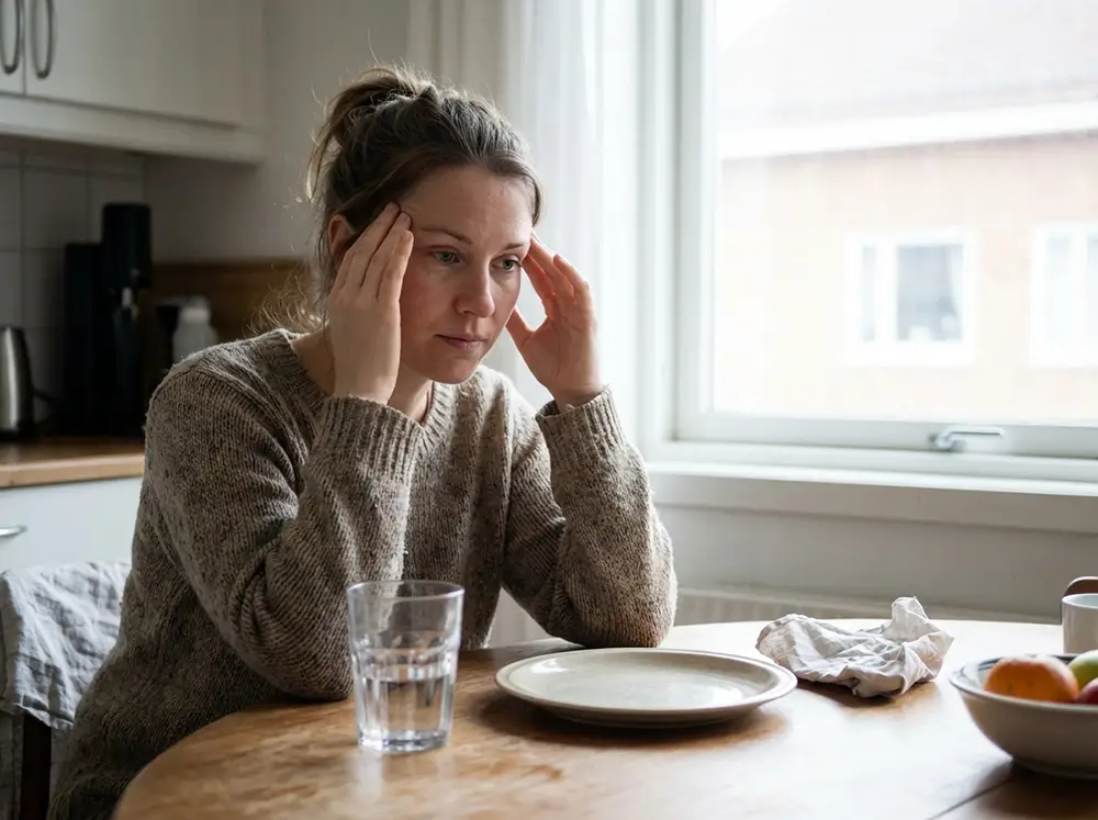 Femme fatiguée illustrant les symptômes du sevrage du sucre lors des premiers jours sans sucres ajoutés