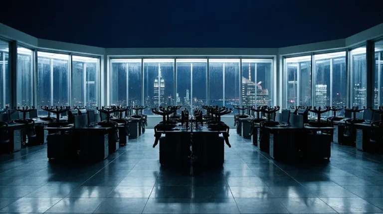 Le monde a changé en un week-end — et ce qui nous attend est bien pire Open space de grande entreprise tech vide après vague de licenciements liée à la transformation IA emplois