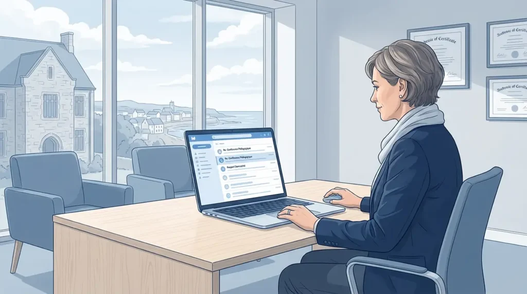 Enseignant connecté au Webmail Rennes sur un ordinateur portable