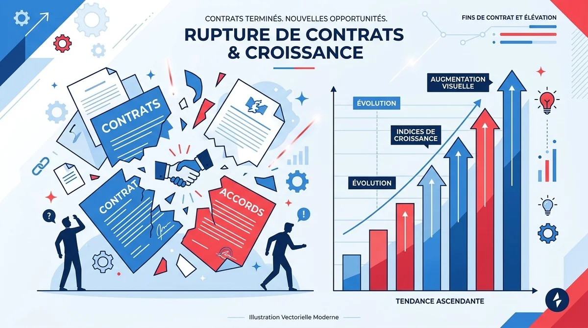 Statistiques ruptures de CDI en France 2024-2025 Graphique illustrant les millions de ruptures de CDI en France, plans sociaux et restructurations