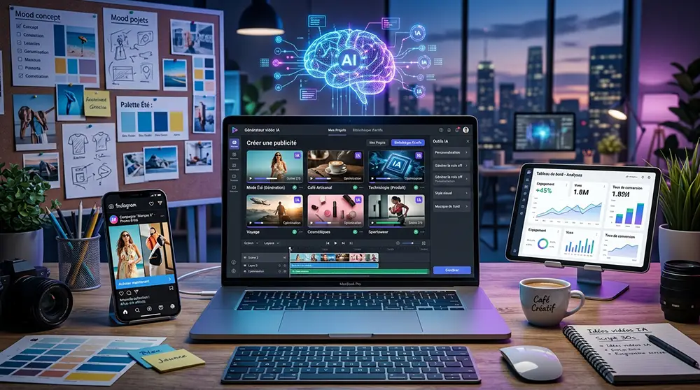 alt="Générateur de vidéo par IA pour publicité - interface de création automatique de contenu vidéo marketing"