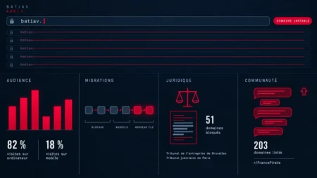 Batiav nouvelle adresse : point de situation et analyses en septembre 2026 Dashboard audit Batiav : audience, migrations, blocages juridiques et activité communautaire