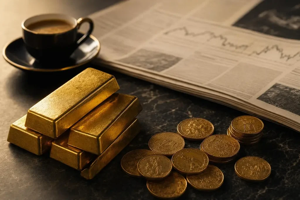 lingots et pièces d'or - cours de l'or