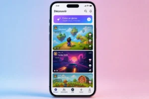Pocket de Meta : ce que vaut vraiment l’appli qui crée des jeux vidéo par IA Interface de l'application Pocket de Meta montrant un fil de mini-jeux générés par IA en français