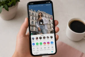 Télécharger une vidéo TikTok sans filigrane : méthode simple et outils gratuits Smartphone affichant l'application TikTok avec une vidéo sans filigrane téléchargée