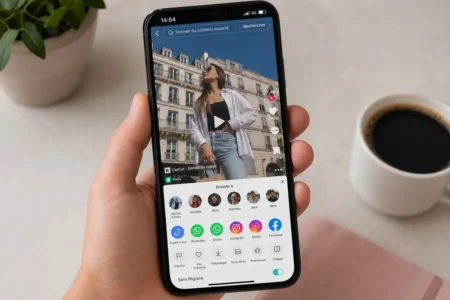 Télécharger une vidéo TikTok sans filigrane : méthode simple et outils gratuits Smartphone affichant l'application TikTok avec une vidéo sans filigrane téléchargée