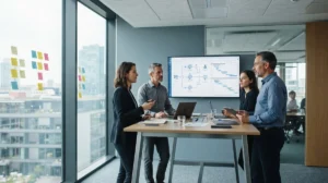 Migration informatique : pourquoi migrer et comment préparer son projet ? Équipe informatique réunie pour préparer un projet de migration du système d'information